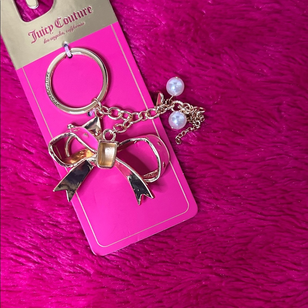 Juicy Couture Gold and Pink Bow Key Holder - Picture 5 of 5